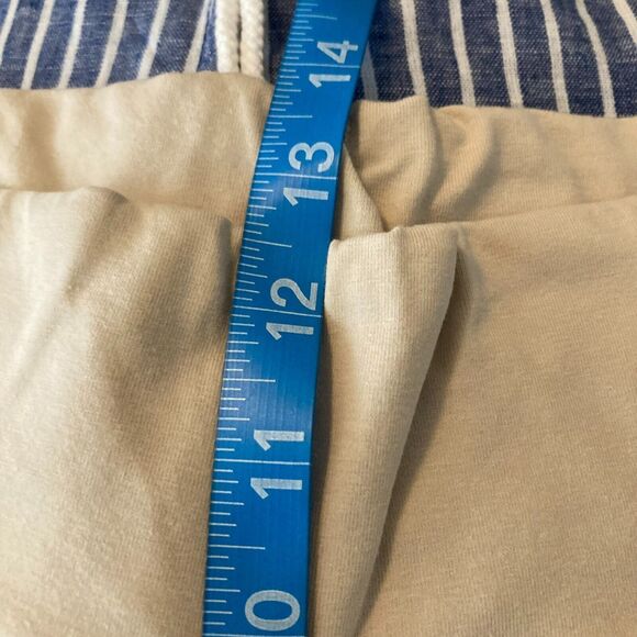 Coldwater Creek Pants Womens Sz 12P Beige Stripe 100% Linen Pull On Straight Leg - Picture 8 of 9